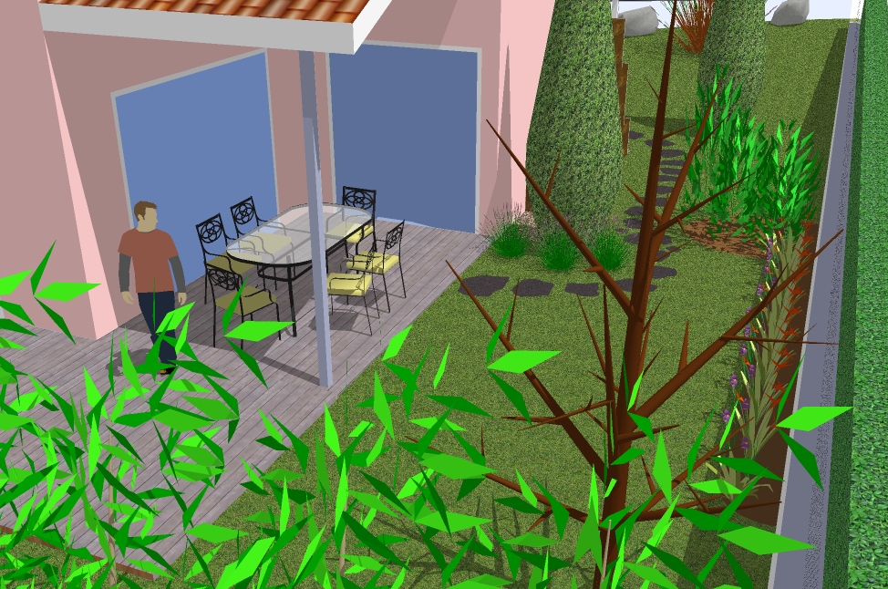 Modèle de jardin en 3D avec SketchUp